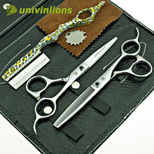 univinlions 6" professional hair scissors hairdressing tools barber equipment kit hair cutting shears salon products coiffure 2024 - buy cheap
