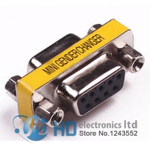 Mini DB9 RS232 9 Pin hembra a hembra cambiador de género adaptador conector acoplador 2024 - compra barato