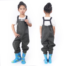 Fishing Waterproof Girl Boy Children Soft Leather Fork Suspender Pants Rain Boot Kids Play Wader With Water Shoes Waist Trousers 2024 - buy cheap