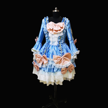 new blue Vintage costumes 18th Duchess Retro medieval Renaissance Reenactment Theatre Civil war Victorian dress D-313 2024 - buy cheap