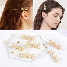 Pearl Unique Letter Barrettes Hair Clips for Women Kid Girls Free Gift Wedding Party Hair Pins and Clips Headwear Hair Jewelry 2024 - buy cheap