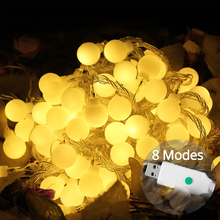 Luzes usb operadas com 10m e 60leds, cordão de luz com 8 modos, luzes para festas, natal, casamento, decoração de festa, 2m, 20leds, branco quente/multicolorido 2024 - compre barato