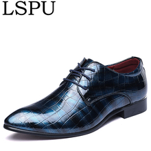 LSPU/Брендовые мужские кожаные туфли с острым носком Повседневные Дышащие оксфорды на шнуровке в британском стиле; модные мужские деловые туфли; большие размеры 38-48 2024 - купить недорого