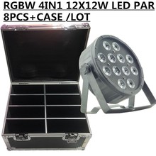 8PCS/ 8pcs/12X12W RGBW LED PAR Light + flight case dmx 4/8CH disco light, led wash light professional dj equipment 2024 - buy cheap