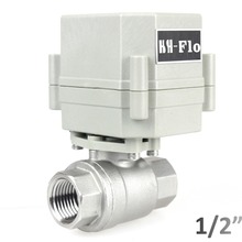 HSH-Flo 1/4 "DN15 110-230VAC 2-сторонний моторизованный шаровой клапан, нормально замкнутый Магнитный шаровой клапан из нержавеющей стали 2024 - купить недорого