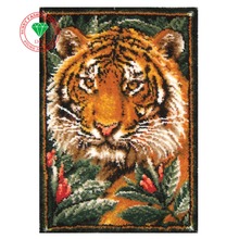Carpet embroidery DIY Mat Needlework Kit Latch Hook Rug Kit Crocheting Rug Yarn Cushion Embroidery Carpet Animal Tiger Picture 2024 - buy cheap