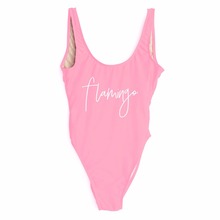 Bañador de una pieza con dibujo de flamenco para mujer, ropa de playa Sexy, traje de baño Multicolor, mayo, badpak 2024 - compra barato