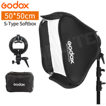 Godox 50*50cm Softbox 20*20 inch Diffuser Reflector + S-type Bracket Holder for Speedlite Flash Light 50x50cm Soft Box 2024 - buy cheap