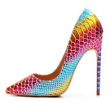 Moraima/Snc/Женская обувь на высоком каблуке, с острым носком, из цветной кожи, на тонком каблуке, без шнуровки, для вечеринки, свадьбы, Размеры 35-42 2024 - купить недорого