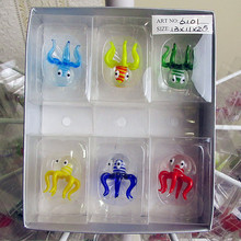 Sell high quality glass Octopus Figurines home desktop decoration, 6pcs aquarium colorful Octopus Pendant Ornaments accessories 2024 - buy cheap