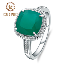 Gem's Ballet-anillo clásico de Plata de Ley 925 para mujer, sortija de boda, plata esterlina, piedra verde Natural, 5,22 CT 2024 - compra barato