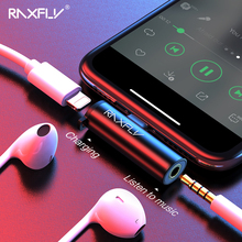 Adaptador de áudio raxfly 2 em 1, conversor divisor para iphone 7 8 plus x xs max xr, conector para fone de ouvido de 3.5mm e carregador 2024 - compre barato