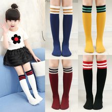 Kids Knee High Socks Spring/Autumn Stripes Sports Cotton Sock Girls Boys Princess Style Warm Infant Splicing Color Sock T2133 2024 - buy cheap