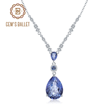 Женское Ожерелье с кулоном gemb's BALLET, классическое украшение из стерлингового серебра 925 пробы 10.68C, натуральный иолит, синий мистик, кварцевые, для свадьбы 2024 - купить недорого