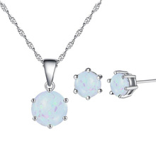 KOFSAC-Conjunto de joyería de plata de primera ley con piedras de cristal para mujer, Set de collares y pendientes, plata esterlina 925, estilo minimalista, seis garras 2024 - compra barato