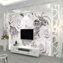 Mural 3D personalizado, joyería minimalista moderna, flor, Fondo de TV 3D, decoración de pared, pintura, papel tapiz, mural de Foto 2024 - compra barato