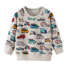 Sudadera con estampado de dibujos animados de coches para niños, ropa de otoño y primavera, novedad de 2019 2024 - compra barato