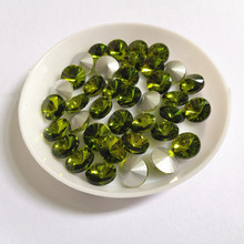 TopStone Olivine Color Size 8,10,12,14,16,18mm RIVOLI CRYSTAL POINTED BACK Rhinestones Round Glass Crystal fancy Stone 2024 - buy cheap