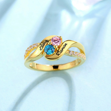 Anillo de compromiso de piedras de nacimiento personalizadas para mujer, de Plata de Ley 925, anillo de promesa para su nombre grabado para regalo de amante, gran oferta 2024 - compra barato