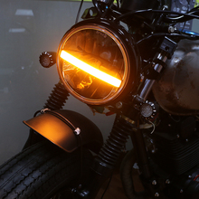 7 "motocicleta led farol lâmpada para harley sportster cafe racer bobber lâmpada do motor drl 2024 - compre barato