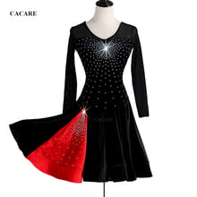 CACARE Latin Dance Dress Women Sale Dress Latina Salsa Dance Competition Dresses Promotion D0959 Rhinestones Mesh Sleeve 2024 - buy cheap