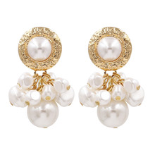 FishSheep Za Big Pearl Earring For Women Gold Color Irregular Beaded Drop Earrings Jewelry Statement Earrings Brincos 2019 Gift 2024 - buy cheap