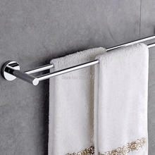 Accesorios de baño de latón sólido cromado acabado de doble pared montado en la toalla de baño riel de almacenamiento estante de toalla Barra de toalla 2024 - compra barato