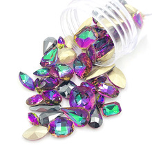 New arrival Purple red light pointback glass crystal rhinestones for nail decorations Mixed shape Mixed size 20pcs/50pcs 2024 - buy cheap