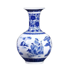 Jingdezhen Ceramic New Chinese Ancient Blue and White Figure Tumei Bottle 2024 - buy cheap