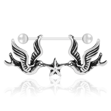 2PCS New Vintage Dangle Nipple Rings Stainless Steel Star Bar Barbell Animal Bird Piercing Nipple Rings Women Body Jewelry 2024 - buy cheap