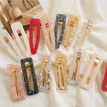 New Fashion Women Girls Acrylic Hollow Waterdrop Rectangle Hair Clips Tin Foil Sequins Hairpins Barrettes Headbands Accessories 2024 - buy cheap