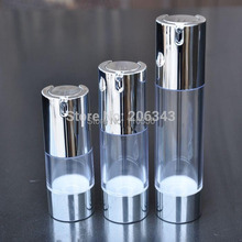 15ml airless bottle with UV silver pump and bottom,lotion bottle used for Cosmetic Container 2024 - buy cheap