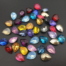 Resin Stones 50pcs 13x18,10x14mm Teardrop Point Back Rhinestones Pear Shape Stones for Dress DIY making 2024 - buy cheap