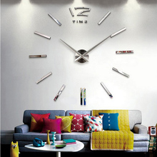 3d real big wall clock rushed mirror wall sticker diy living room home decor fashion watches arrival Quartz wall clocks 2024 - buy cheap