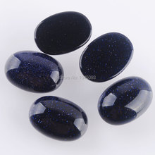 Joia oval com pedra preciosa de areia azul natural, cabochão sem furos 18x25x7mm 10 equipas qu3130 2024 - compre barato