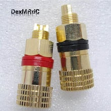 Um par de Banana conector Gold-plated Banana plug soquetes Terminais de Cobre Novo 2024 - compre barato