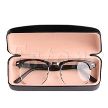 2018 Hot  Black Leather Square Eye Glasses Sunglasses Hard Case Box Eyewear Accessories Reading Glasses Cases & Bags Box 2024 - buy cheap