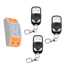 2016 new   220 v 1 ch wireless remote control switch 1 piece receiver +3  piece  transmitter metal shell remote control  50m 2024 - buy cheap