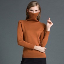 OLOEY 2021 Jersey de punto de Cachemira de mujer jerseys de cuello alto Otoño Invierno básica suéters de estilo coreano Slim negro 2024 - compra barato
