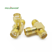 SMA Female T Type Adapter SMA Female to Female Adapter SMA Jack To 2 SMA Jack RF Connector Triple Brass Gold Plating 2024 - buy cheap