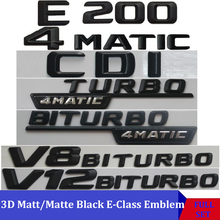 3D Matt Black W212 213 Car Emblem E350 E320 E250 E300 E220 E200 E280 E63 E CLA Emblema Badge Sticker Logo For Mercedes Benz AMG 2024 - buy cheap
