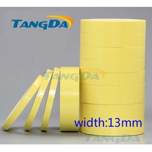 Tangda 13 мм * 70 м, 70 м желтый ПЭТ высокой выдерживает температуру изолировать анти-пламя клейкой майларовой ленты для трансформатора обмотка на катушке 2024 - купить недорого
