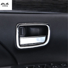 4 pçs/lote abs chrome ou aço inoxidável interior porta shake handshandle decoração capa para 2013-2018 mitsubishi outlander 2024 - compre barato