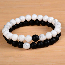 Relationship Couples Distance Bracelet 100% Natural Stone White and Black Yin Yang Bracelets for Men Women Best Friend 2Pcs/ lot 2024 - buy cheap