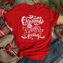 Camiseta informal de algodón con eslogan navideño, Camisetas estampadas Rojas 2024 - compra barato