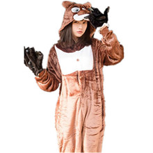 Pijama de dibujos animados para hombre y mujer, ropa de dormir de oso negro y marrón, pijama de Mono para Halloween, Cosplay de animales 2024 - compra barato