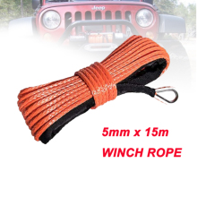 High quality 5mm x 15m synthetic winch lines uhmwpe rope with sheath car accessories free shipping 2024 - buy cheap