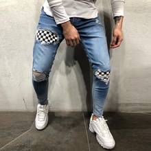 Мужские джинсы с нашивками, потертые зауженные рваные джинсы в готическом стиле, на молнии 2024 - купить недорого
