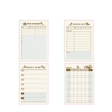 60sheets/pack Kawaii Birds Flowers Monthly Weekly Check List Mini Memo Notes Office School Home Diary To Do Memo Pad 2024 - buy cheap