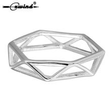 Cxwind-anillo con diseño de polígono hueco para mujer y niña, sortija ajustable de triángulo geométrico, joyería Punk para nudillos 2024 - compra barato